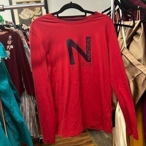 Nautica size large, red and blue long sleeve shirt